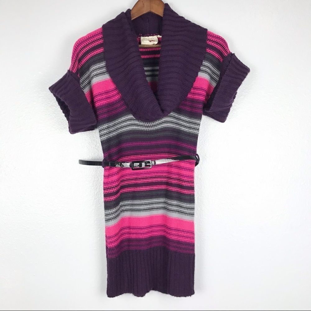 Derek Heart Cowl Neck Belted Sweater Size S